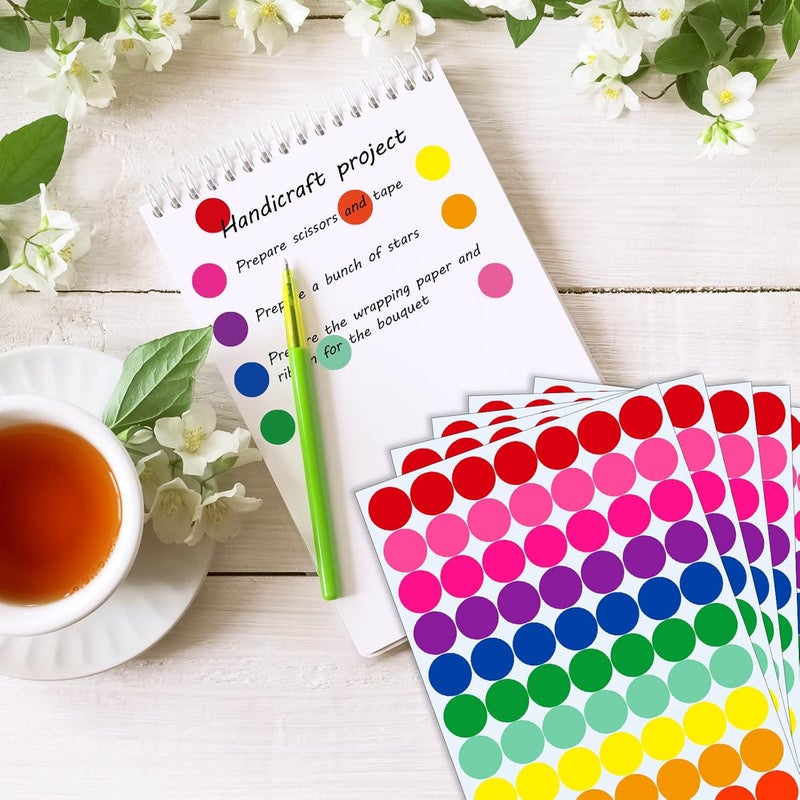 DINGEE Colored Dot Stickers 700 PCS Color Coding Labels Round Circle Stickers Labels Sticky Dots Stickers for Toddlers Dots Labels 10 Color 3/4 Inch Colored Sticker Dots Office Student Classroom Papers Etc - Image 3